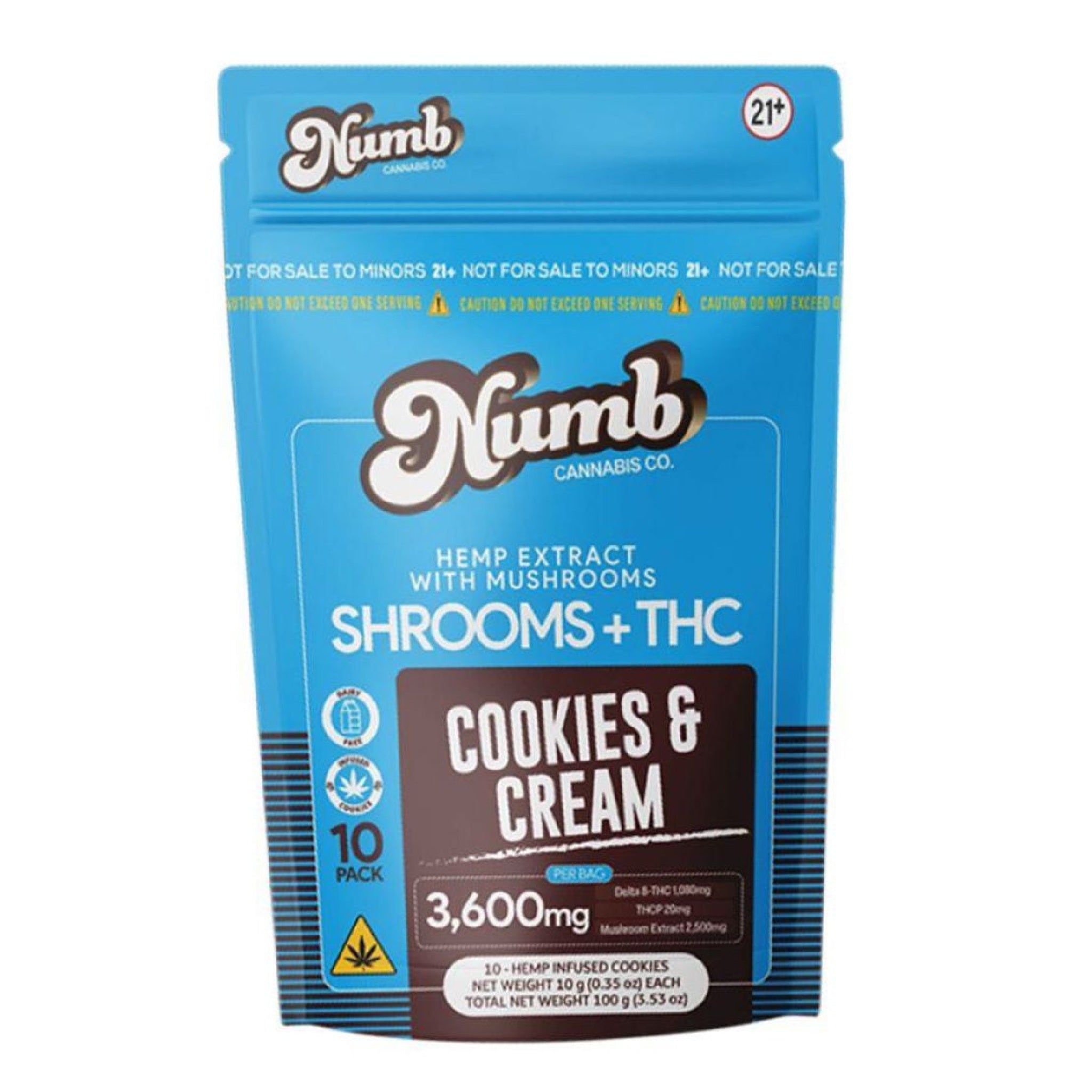Numb Shrooms + THC Blend Cookies – 3600mg (10ct)