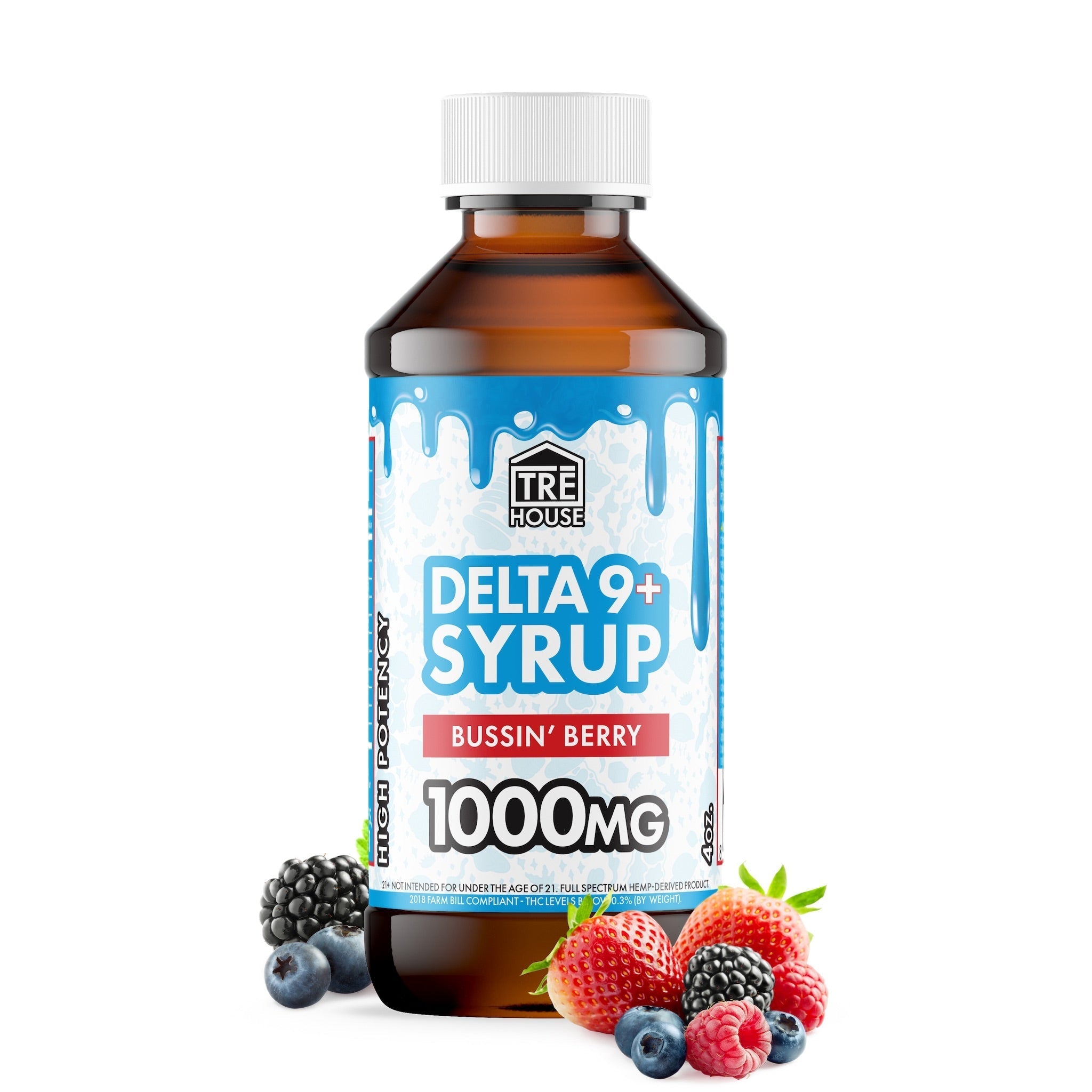Tre House Delta 8 + 9 Bussin Berry Syrup – 1000mg